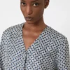 Robe en soie imprimée, bleu nuit Robe en soie imprimée, bleu nuit