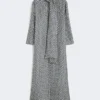 Robe en soie imprimée, bleu nuit Robe en soie imprimée, bleu nuit