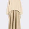 Robe en tissu technique et coton, couleur noisette Robe en tissu technique et coton, couleur noisette