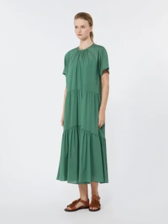 Robe en toile de coton technique, verte