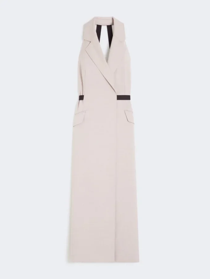 Robe en toile de laine et coton, beige Robe en toile de laine et coton, beige