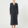 Robe en toile de soie délavée, bleu outremer