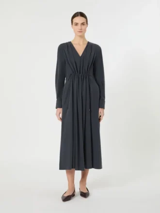 Robe en toile de soie délavée, bleu outremer