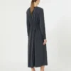 Robe en toile de soie délavée, bleu outremer