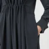 Robe en toile de soie délavée, bleu outremer