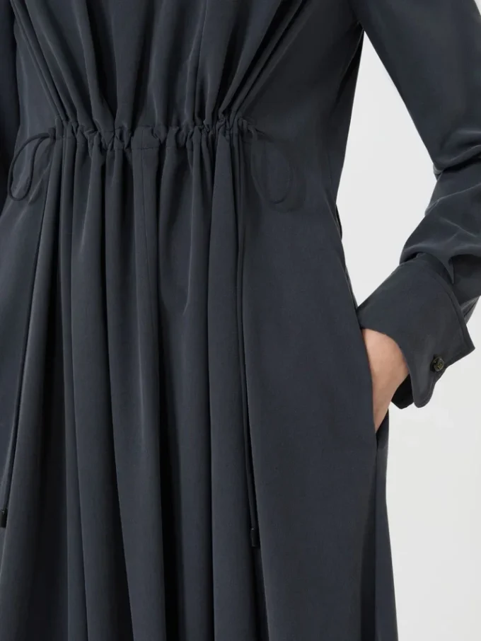 Robe en toile de soie délavée, bleu outremer