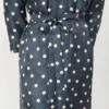 Robe en twill de soie imprimé, bleu outremer