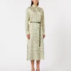 Robe en twill de soie imprimé, ivoire Robe en twill de soie imprimé, ivoire