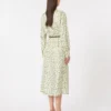 Robe en twill de soie imprimé, ivoire Robe en twill de soie imprimé, ivoire