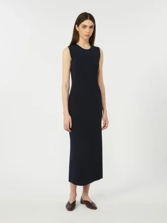 Robe fourreau en crêpe de viscose, bleu outremer
