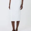 Robe fourreau en fil de viscose stretch, blanc optique Robe fourreau en fil de viscose stretch, blanc optique
