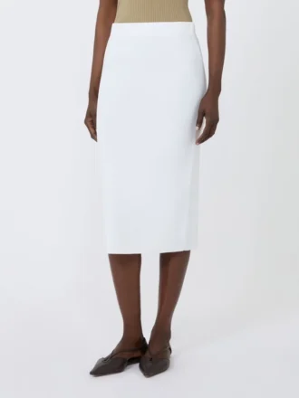 Robe fourreau en fil de viscose stretch, blanc optique