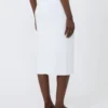Robe fourreau en fil de viscose stretch, blanc optique Robe fourreau en fil de viscose stretch, blanc optique