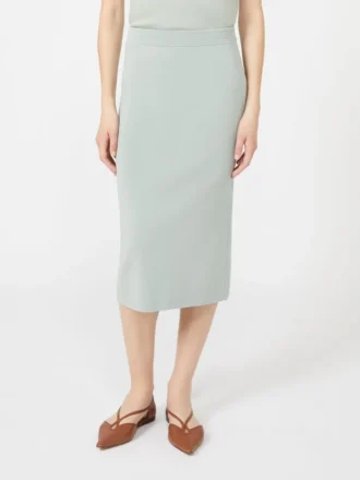 Robe fourreau en fil de viscose stretch, vert sauge