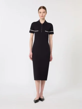 Robe fourreau en viscose stretch, bleu marine