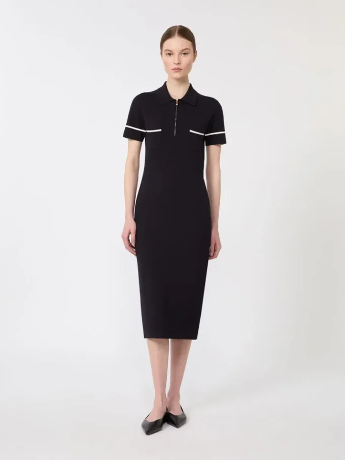 Robe fourreau en viscose stretch, bleu marine Robe fourreau en viscose stretch, bleu marine