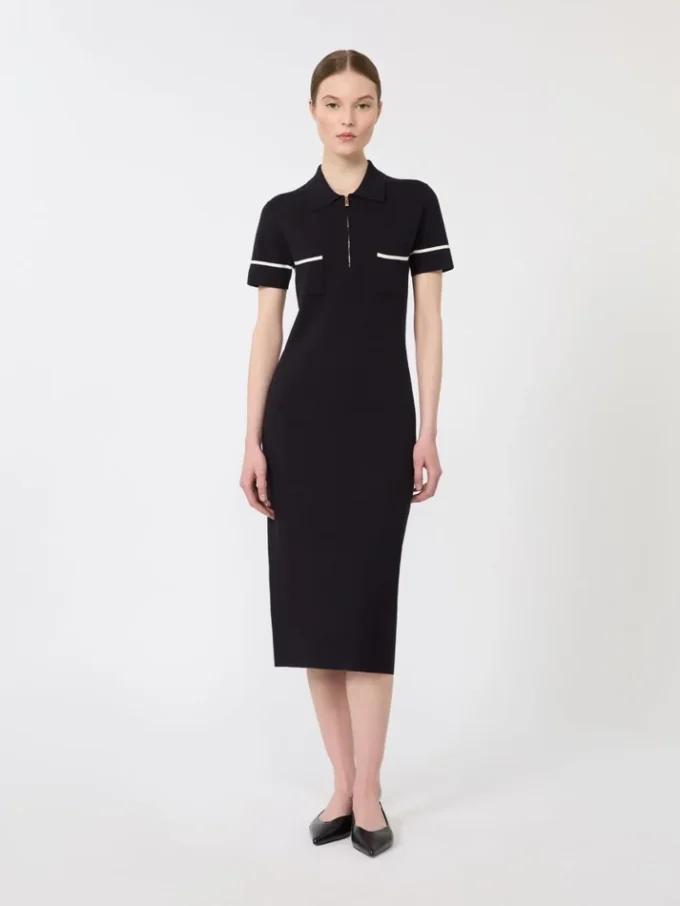 Robe fourreau en viscose stretch, bleu marine Robe fourreau en viscose stretch, bleu marine