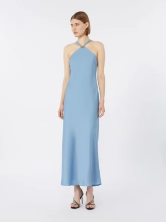 Robe légère en satin, bleu clair