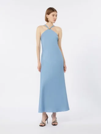 Robe légère en satin, bleu clair