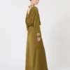 Robe légère en satin, kaki Robe légère en satin, kaki