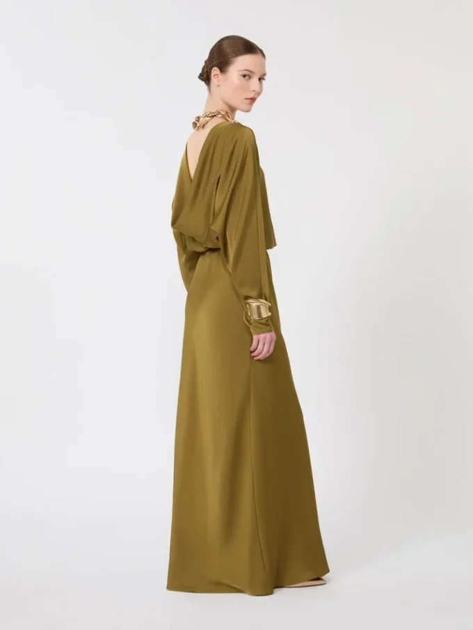 Robe légère en satin, kaki Robe légère en satin, kaki