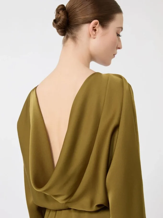 Robe légère en satin, kaki Robe légère en satin, kaki