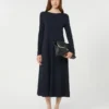 Robe longue en jersey de viscose, bleu marine Robe longue en jersey de viscose, bleu marine