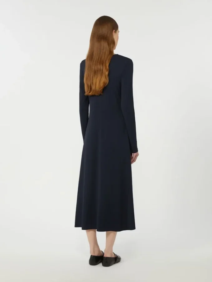 Robe longue en jersey de viscose, bleu marine Robe longue en jersey de viscose, bleu marine