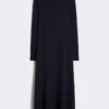 Robe longue en jersey de viscose, bleu marine Robe longue en jersey de viscose, bleu marine