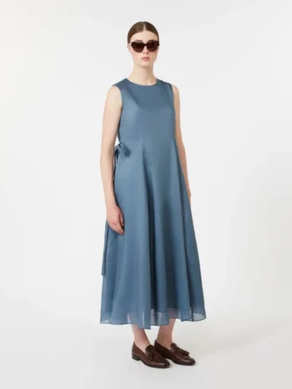 Robe longue en ramie, bleu ciel