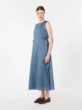 Robe longue en ramie, bleu ciel