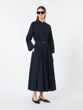 Robe longue en voile de coton, bleu outremer