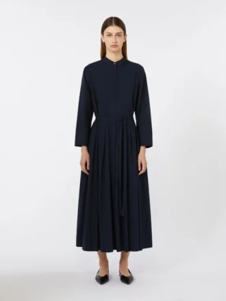 Robe longue en voile de coton, bleu outremer