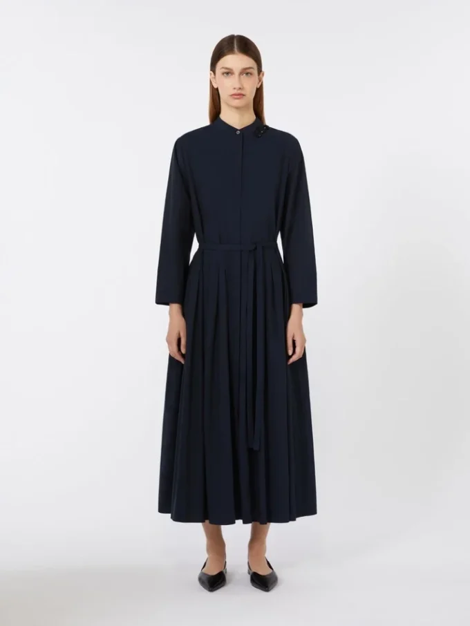 Robe longue en voile de coton, bleu outremer Robe longue en voile de coton, bleu outremer
