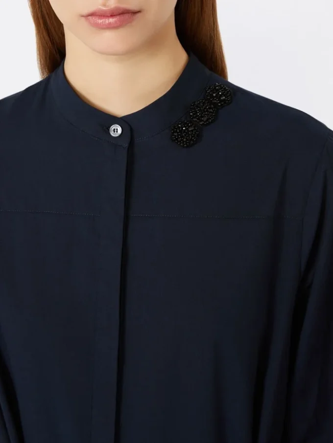 Robe longue en voile de coton, bleu outremer Robe longue en voile de coton, bleu outremer