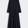 Robe longue en voile de coton, bleu outremer Robe longue en voile de coton, bleu outremer