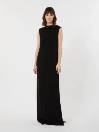 Robe longue légère en cady, noire