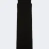 Robe longue légère en cady, noire Robe longue légère en cady, noire