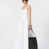 Robe longue sans manches en pur coton, blanc optique Robe longue sans manches en pur coton, blanc optique