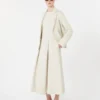 Robe longue évasée en jersey scuba, beige Robe longue évasée en jersey scuba, beige