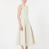 Robe longue évasée en jersey scuba, beige Robe longue évasée en jersey scuba, beige