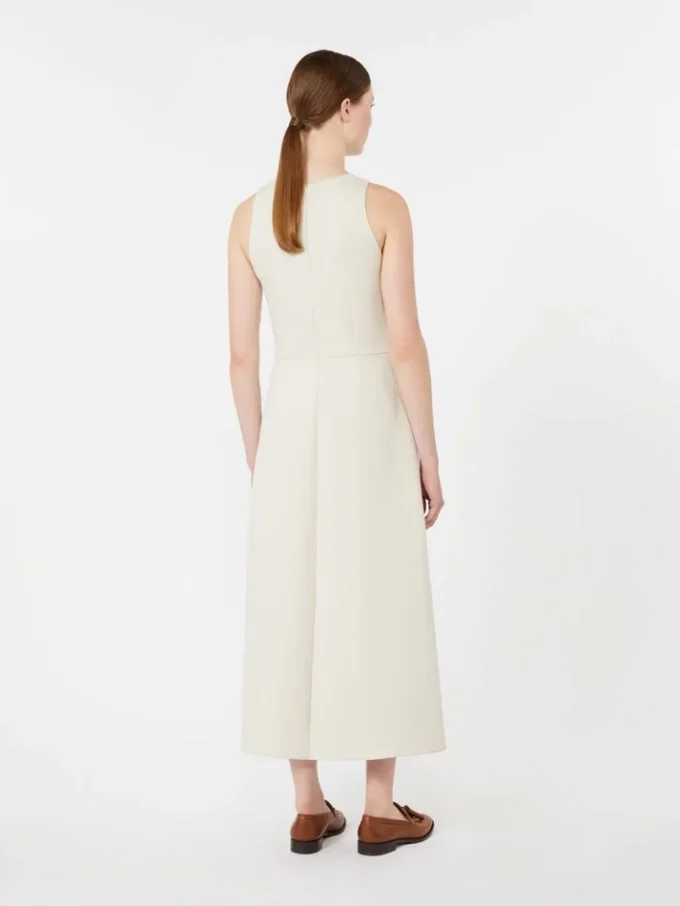 Robe longue évasée en jersey scuba, beige Robe longue évasée en jersey scuba, beige