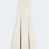 Robe longue évasée en jersey scuba, beige Robe longue évasée en jersey scuba, beige
