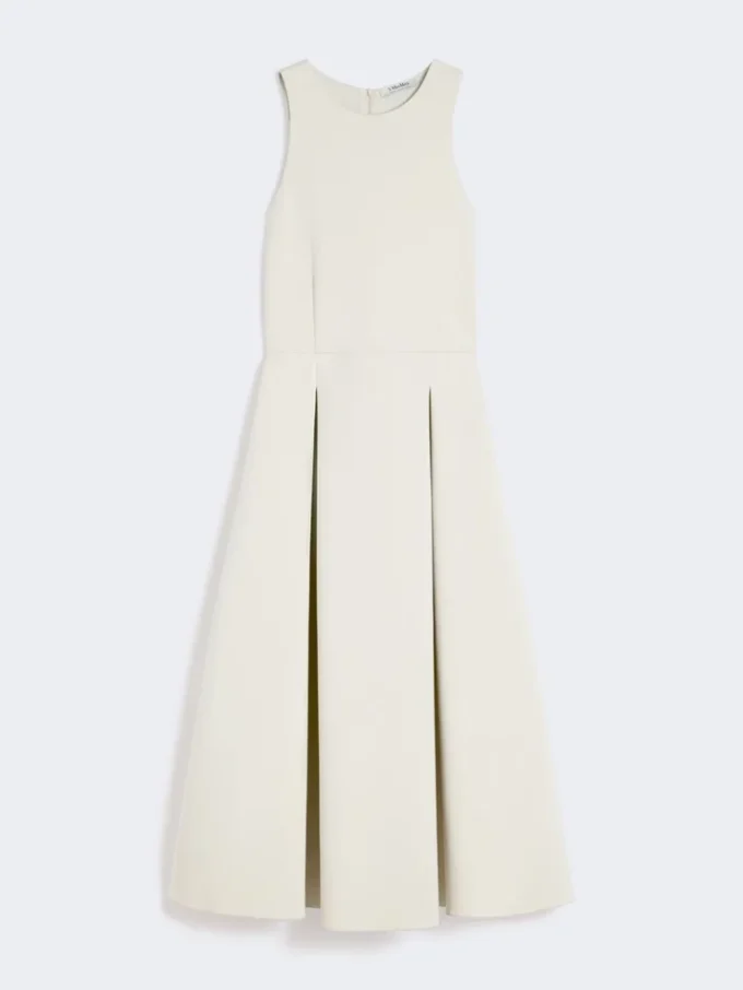 Robe longue évasée en jersey scuba, beige Robe longue évasée en jersey scuba, beige