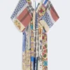 Robe midi en crêpe de Chine de soie imprimé, multicolore