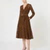 Robe midi en tulle, couleur chocolat Robe midi en tulle, couleur chocolat