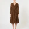 Robe midi en tulle, couleur chocolat Robe midi en tulle, couleur chocolat