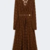 Robe midi en tulle, couleur chocolat Robe midi en tulle, couleur chocolat