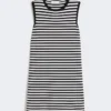Robe sans manches en crêpe de viscose, noire Robe sans manches en crêpe de viscose, noire