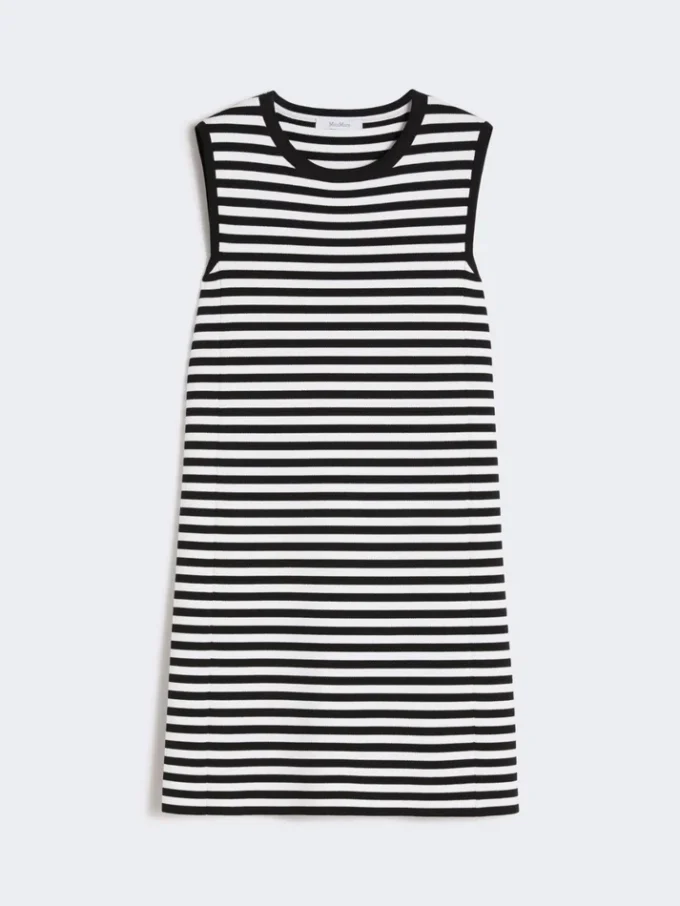 Robe sans manches en crêpe de viscose, noire Robe sans manches en crêpe de viscose, noire